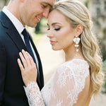 Meadow Gold Floral Pearl Statement Bridal Earrings - Treasures by Agnes