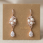 Mia Pearl & CZ Bridal Earrings - Treasures by Agnes