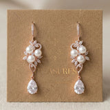 Mia Pearl & CZ Bridal Earrings - Treasures by Agnes