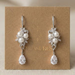 Mia Pearl & CZ Bridal Earrings - Treasures by Agnes