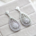 Rose gold Art Deco simulated diamond earrings - CYNTHIA - Treasures by Agnes