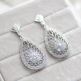 Rose gold Art Deco simulated diamond earrings - CYNTHIA - Treasures by Agnes