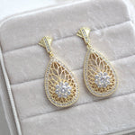 Rose gold Art Deco simulated diamond earrings - CYNTHIA - Treasures by Agnes