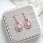 Rose gold Art Deco simulated diamond earrings - CYNTHIA - Treasures by Agnes