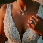 Rose gold backdrop necklace set- AVA - Treasures by Agnes
