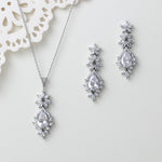 Rose gold Bridal earrings and necklace set - PAIGE - Treasures by Agnes