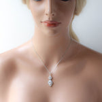Rose gold Bridal earrings and necklace set - PAIGE - Treasures by Agnes