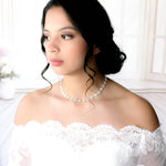 Rose gold Bridal jewelry set with Marquis stones - LAUREN - Treasures by Agnes