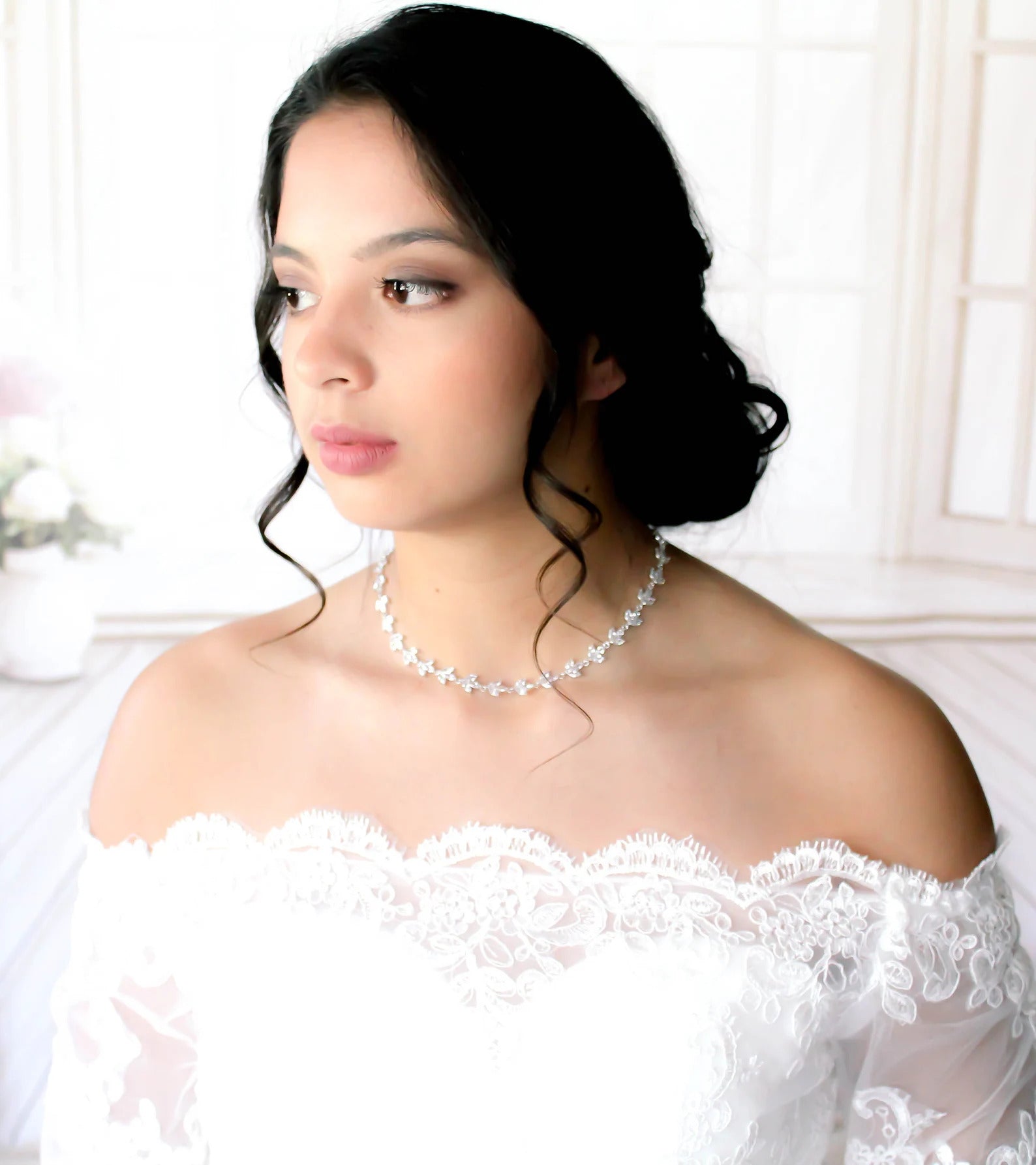 Rose gold Bridal jewelry set with Marquis stones - LAUREN - Treasures by Agnes