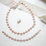 Rose gold Bridal jewelry set with Marquis stones - LAUREN - Treasures by Agnes