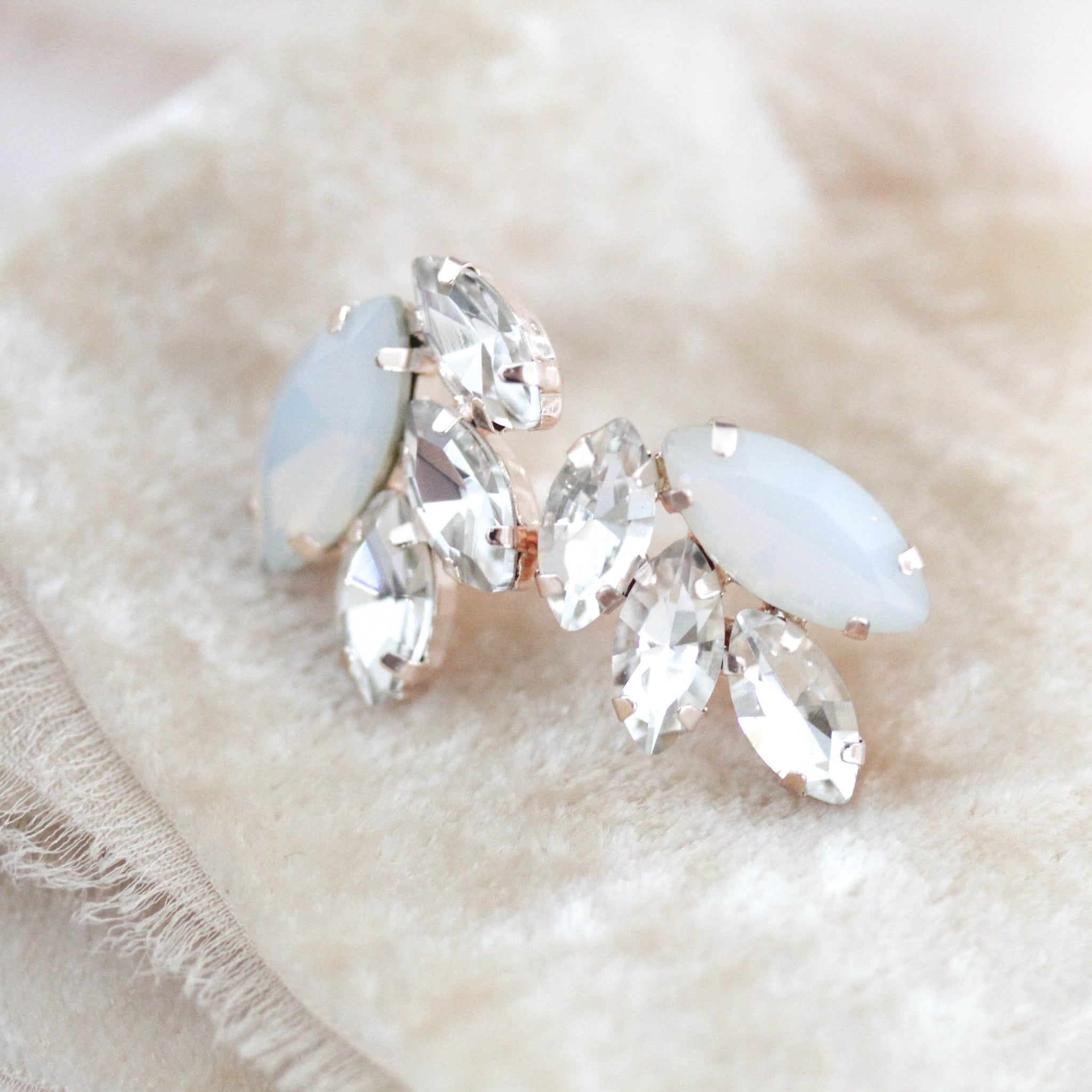 Rose gold bridal stud earrings - BRIDGETTE - Treasures by Agnes