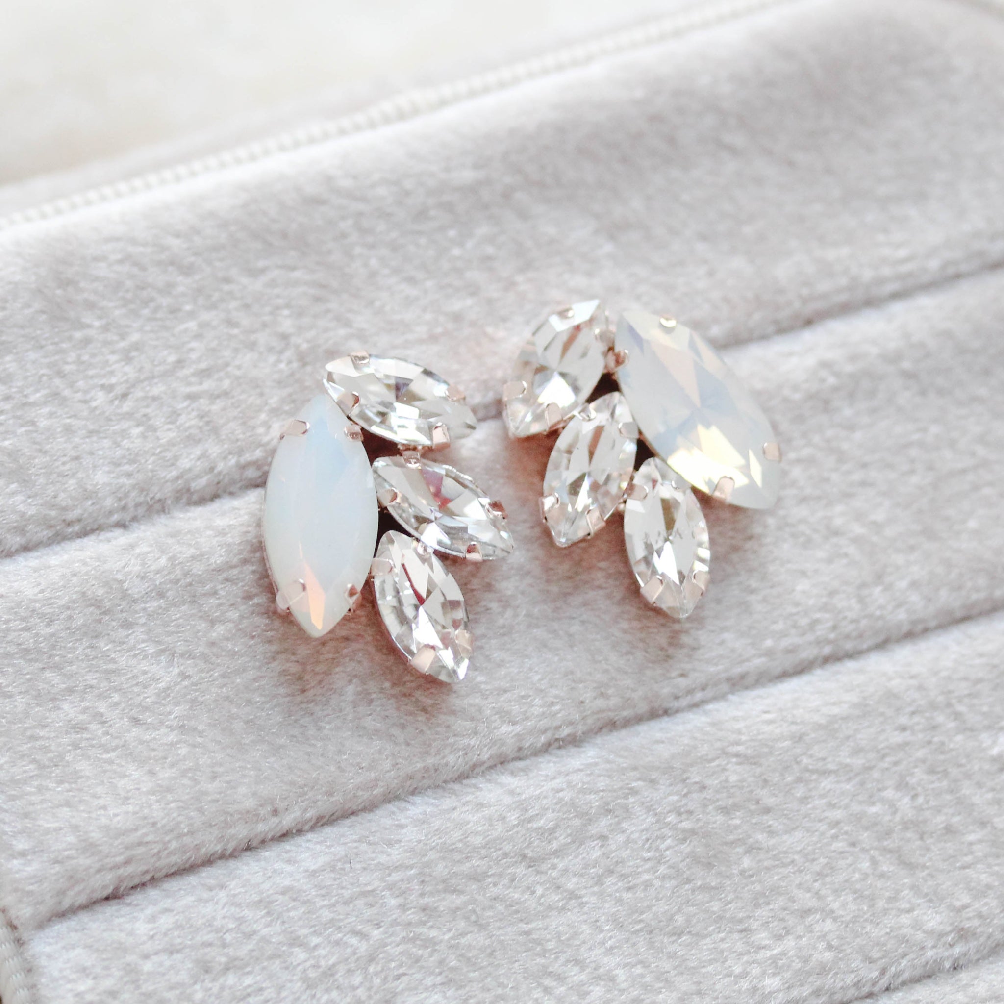Rose gold bridal stud earrings - BRIDGETTE - Treasures by Agnes
