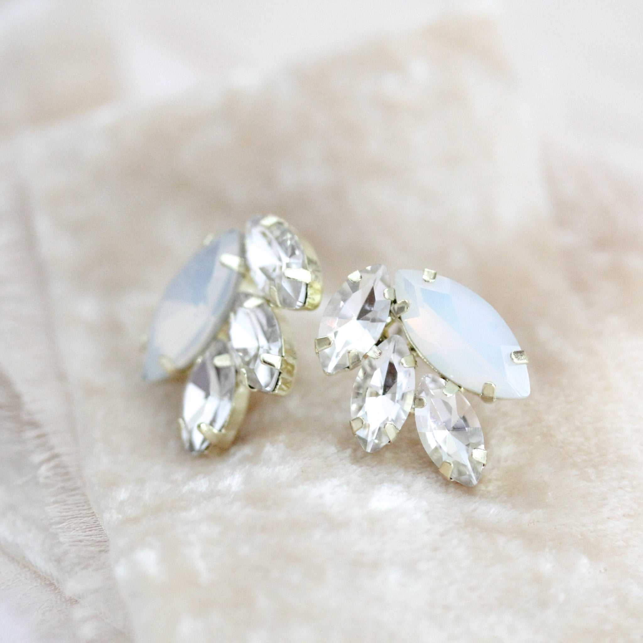 Rose gold bridal stud earrings - BRIDGETTE - Treasures by Agnes