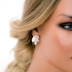 Rose gold bridal stud earrings - BRIDGETTE - Treasures by Agnes