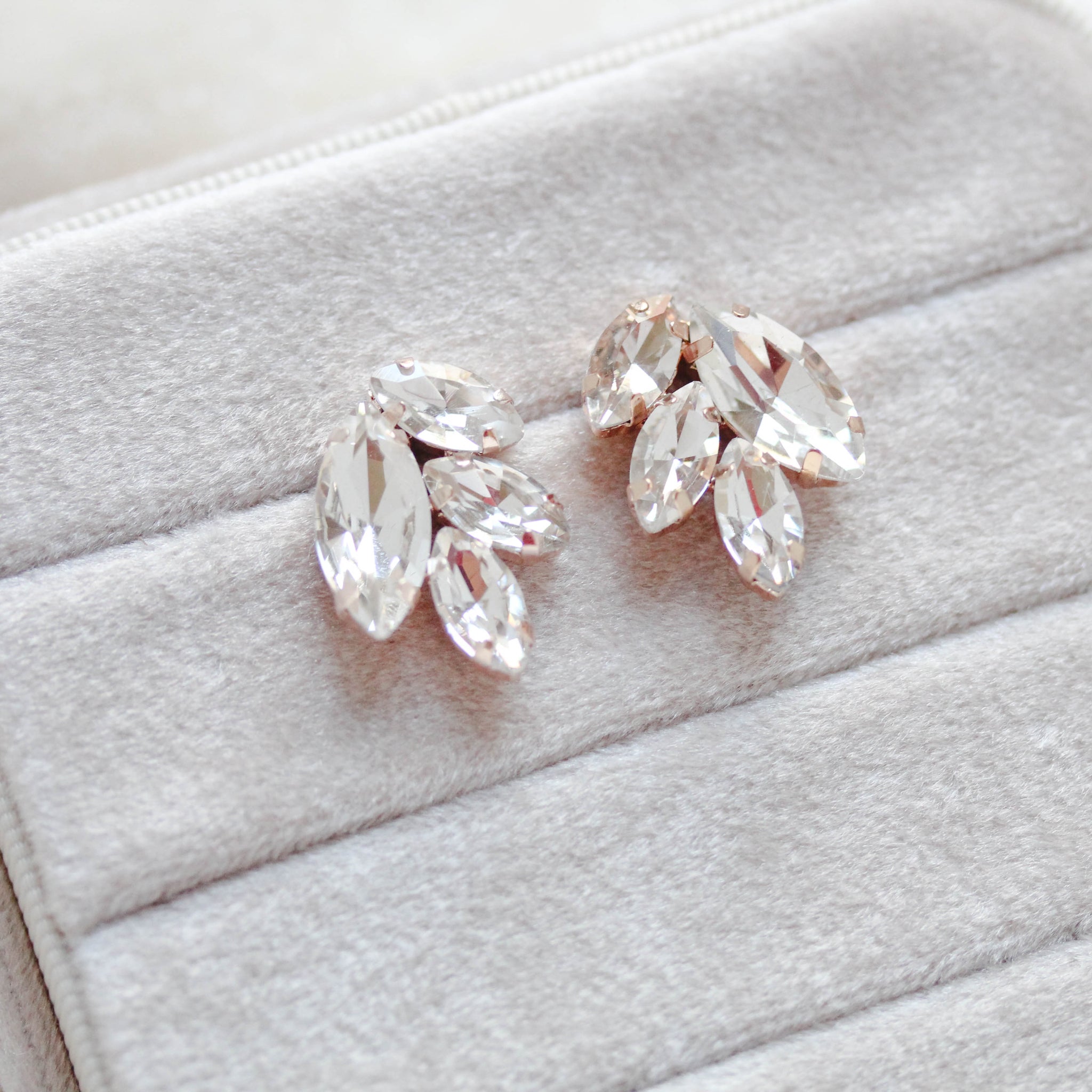 Rose gold bridal stud earrings - BRIDGETTE - Treasures by Agnes