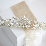 Rose gold bridal tiara with white opal crystals - BRIDGETTE - Treasures by Agnes