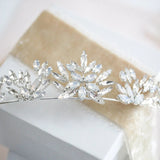 Rose gold bridal tiara with white opal crystals - BRIDGETTE - Treasures by Agnes