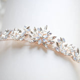 Rose gold bridal tiara with white opal crystals - BRIDGETTE - Treasures by Agnes