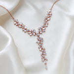 Rose gold Bridal Y necklace - JAMIE - Treasures by Agnes