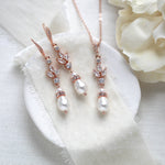 Rose gold Cubic Zirconia Bridal or Bridesmaid jewelry set - LAUREN - Treasures by Agnes