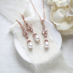 Rose gold Cubic Zirconia Bridal or Bridesmaid jewelry set - LAUREN - Treasures by Agnes