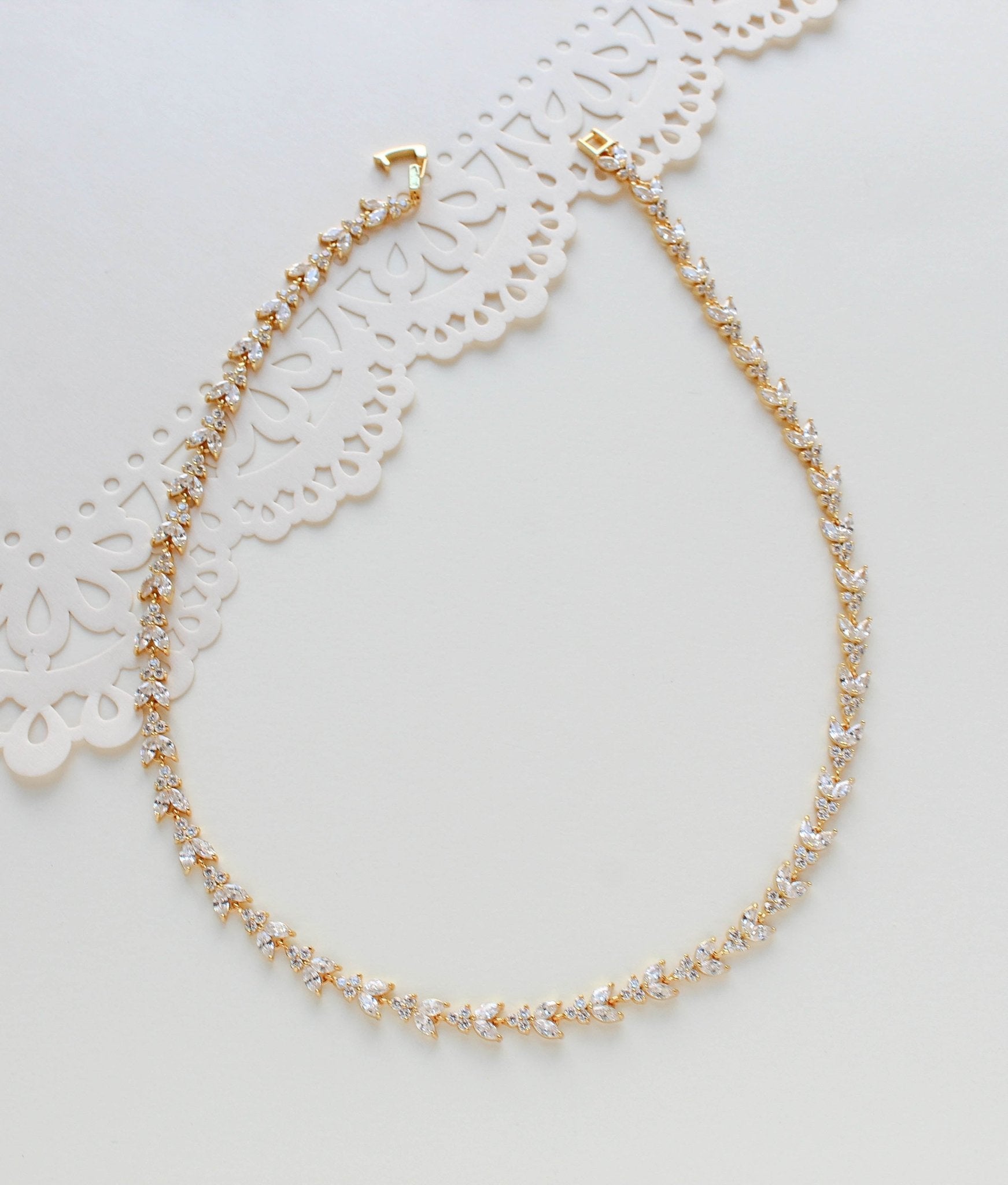 Rose gold necklace with or without backdrop - ANDREA - Treasures by Agnes