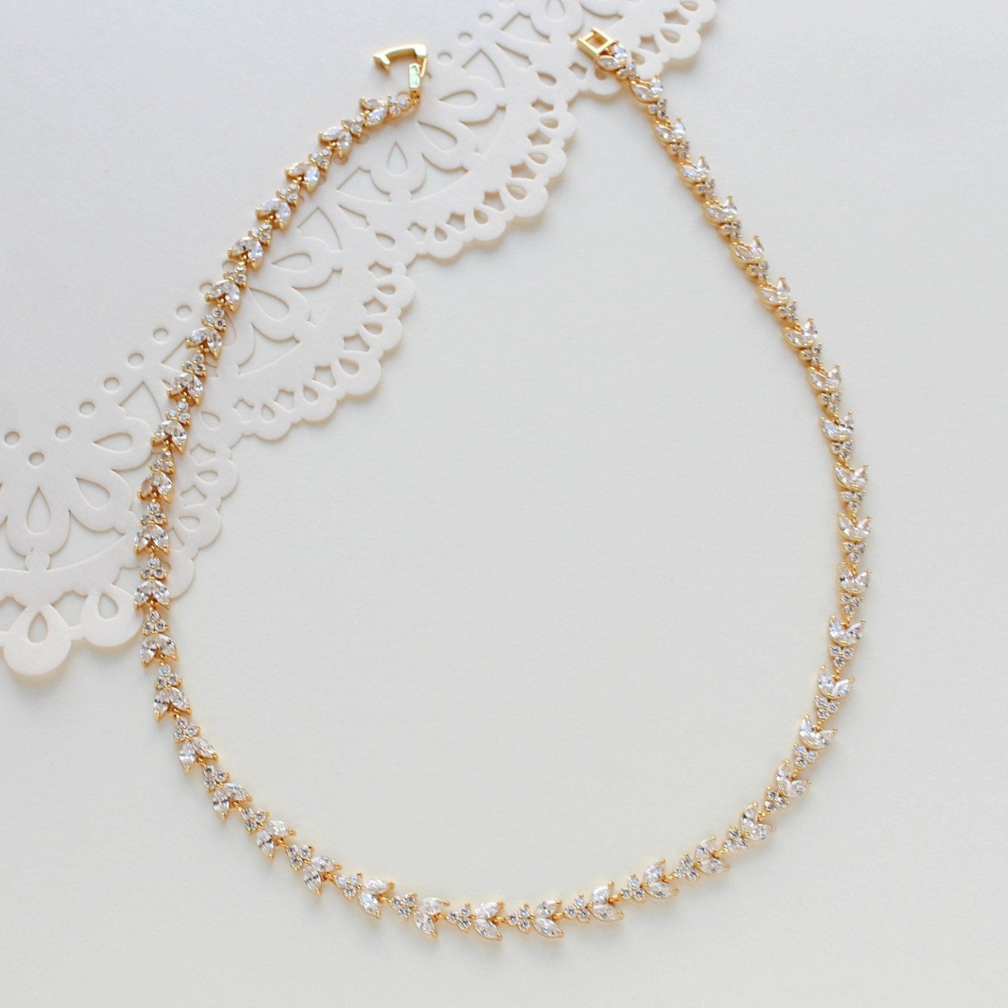 Rose gold necklace with or without backdrop - ANDREA - Treasures by Agnes