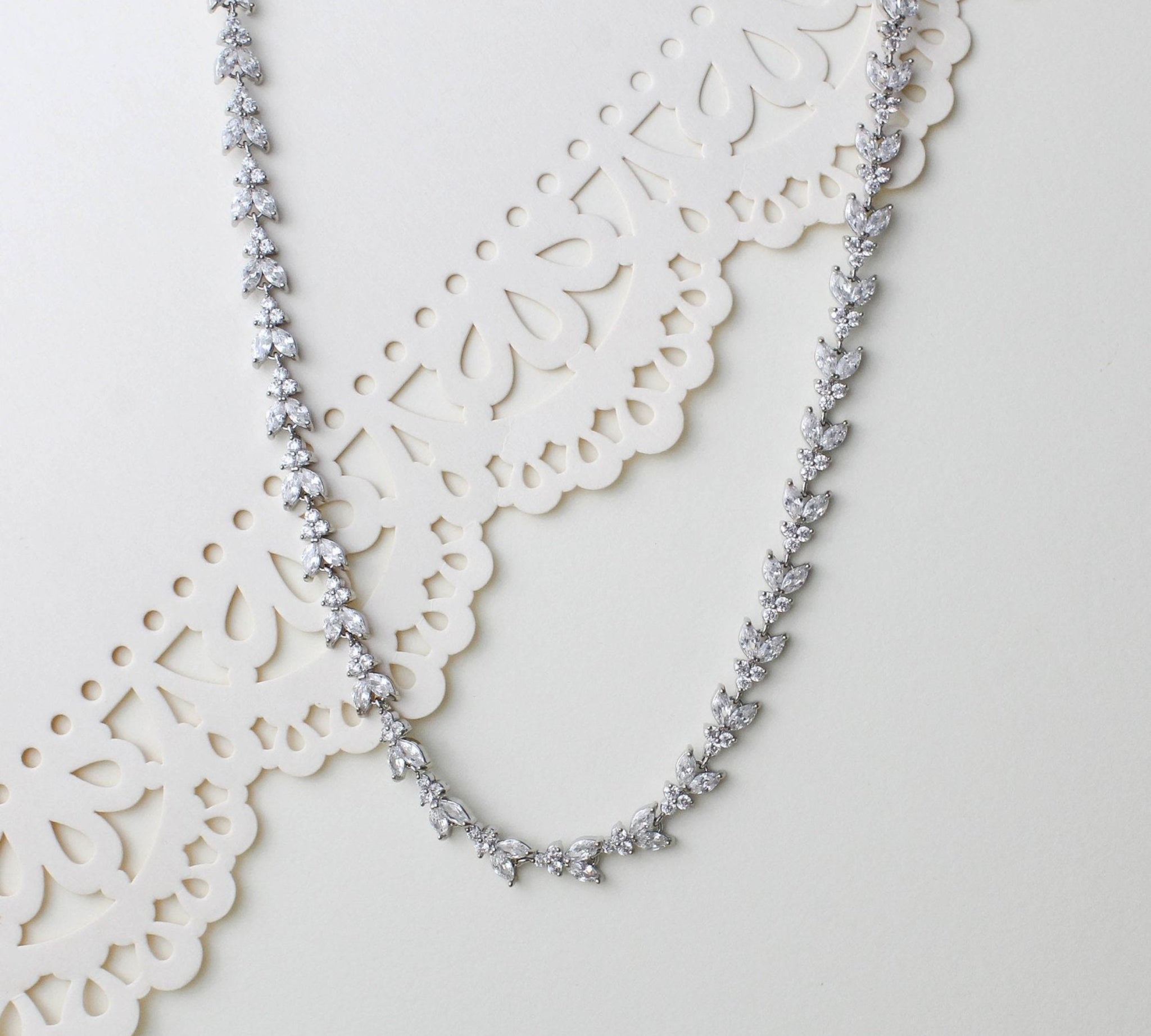 Rose gold necklace with or without backdrop - ANDREA - Treasures by Agnes