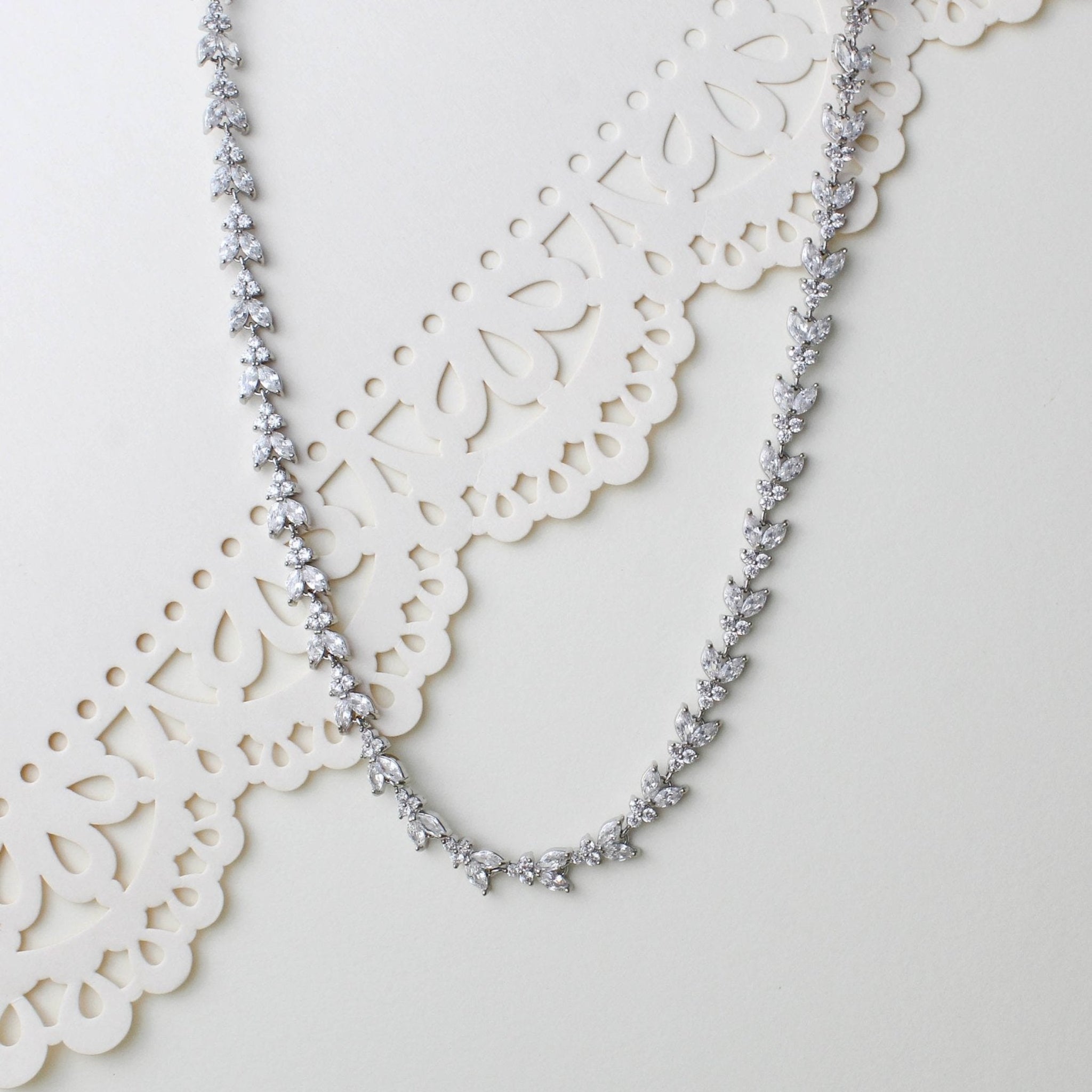 Rose gold necklace with or without backdrop - ANDREA - Treasures by Agnes