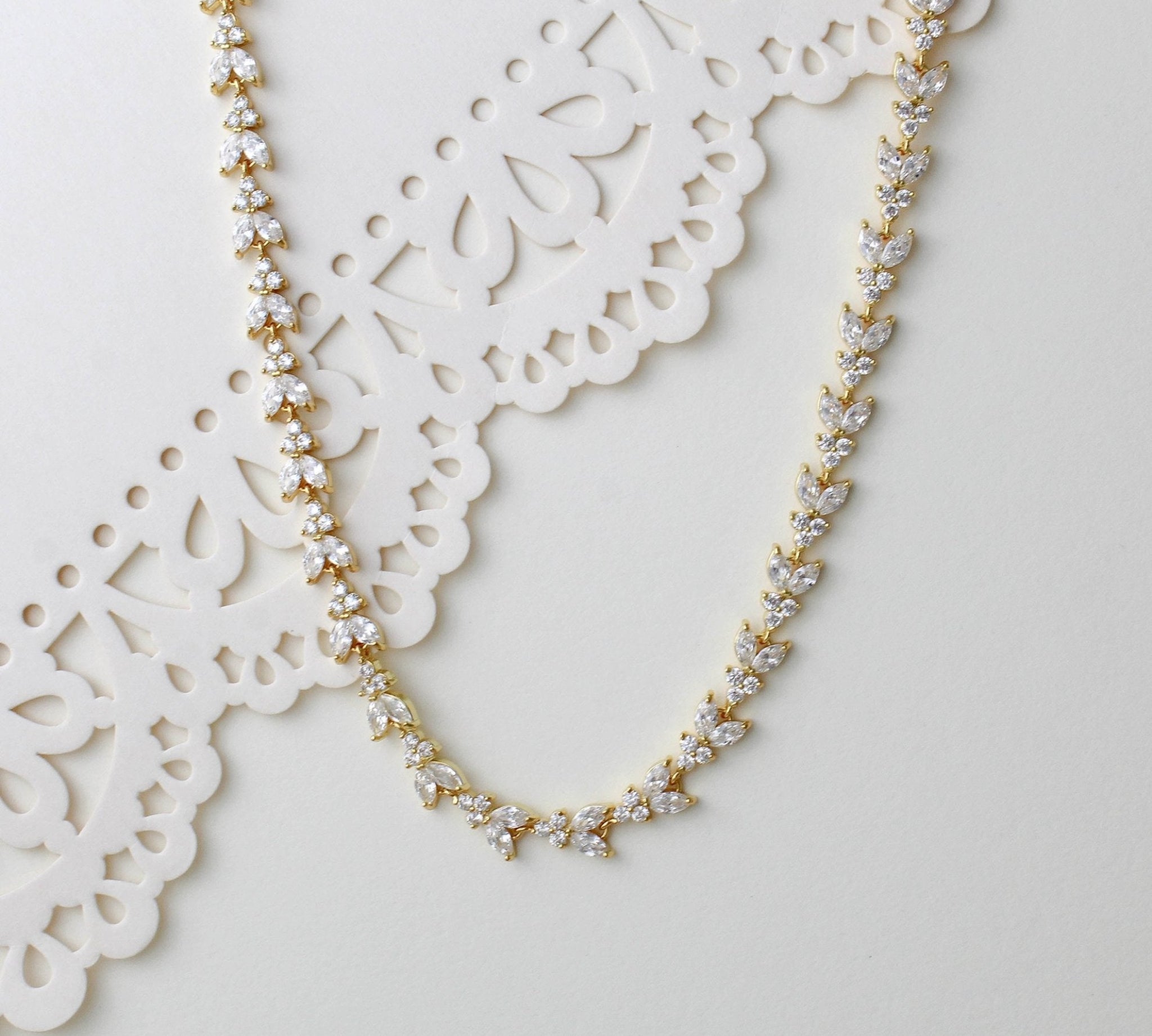 Rose gold necklace with or without backdrop - ANDREA - Treasures by Agnes