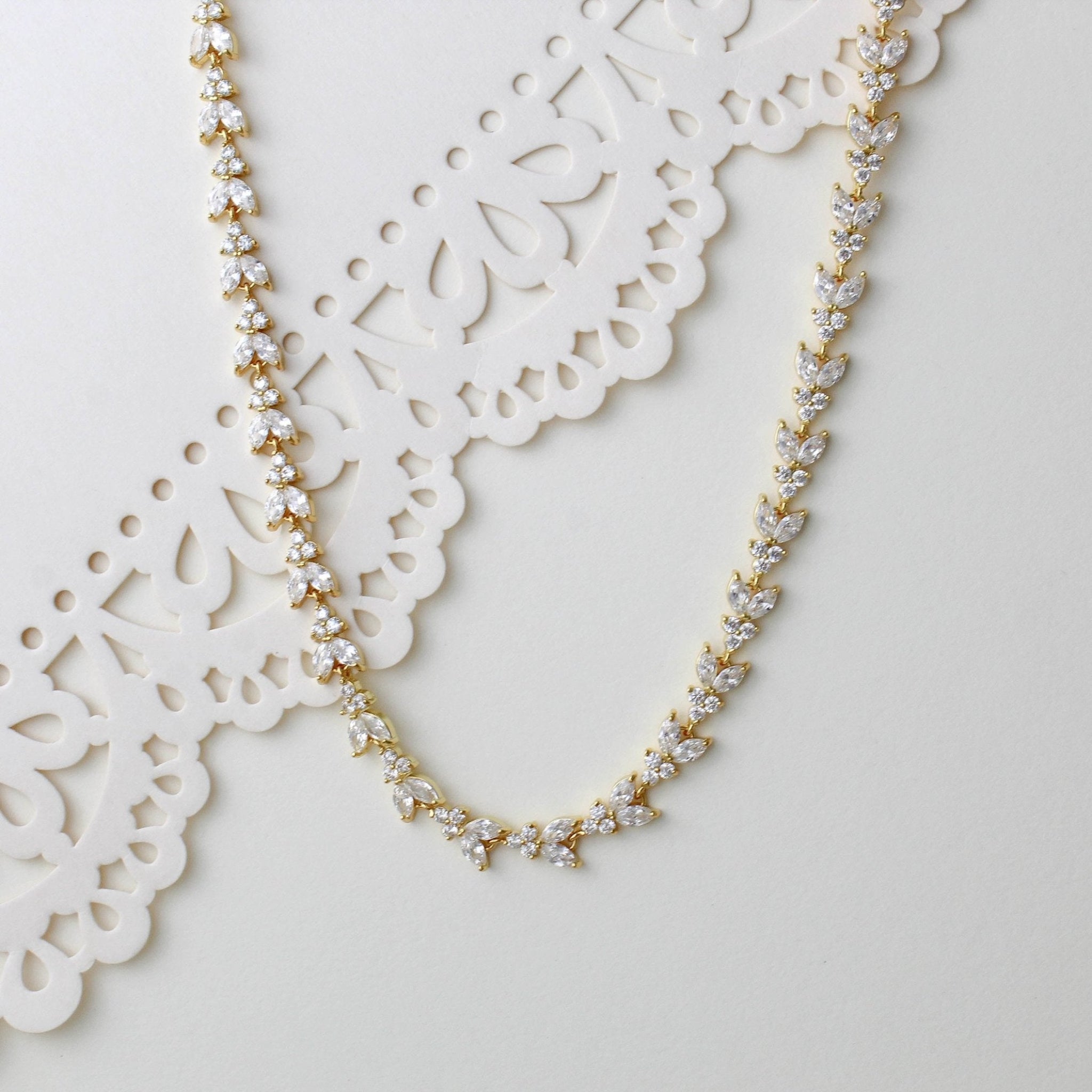 Rose gold necklace with or without backdrop - ANDREA - Treasures by Agnes