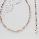 Rose gold necklace with or without backdrop - ANDREA - Treasures by Agnes