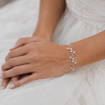 Rylie Rose Gold CZ Leaf Bridal Bracelet - Treasures by Agnes