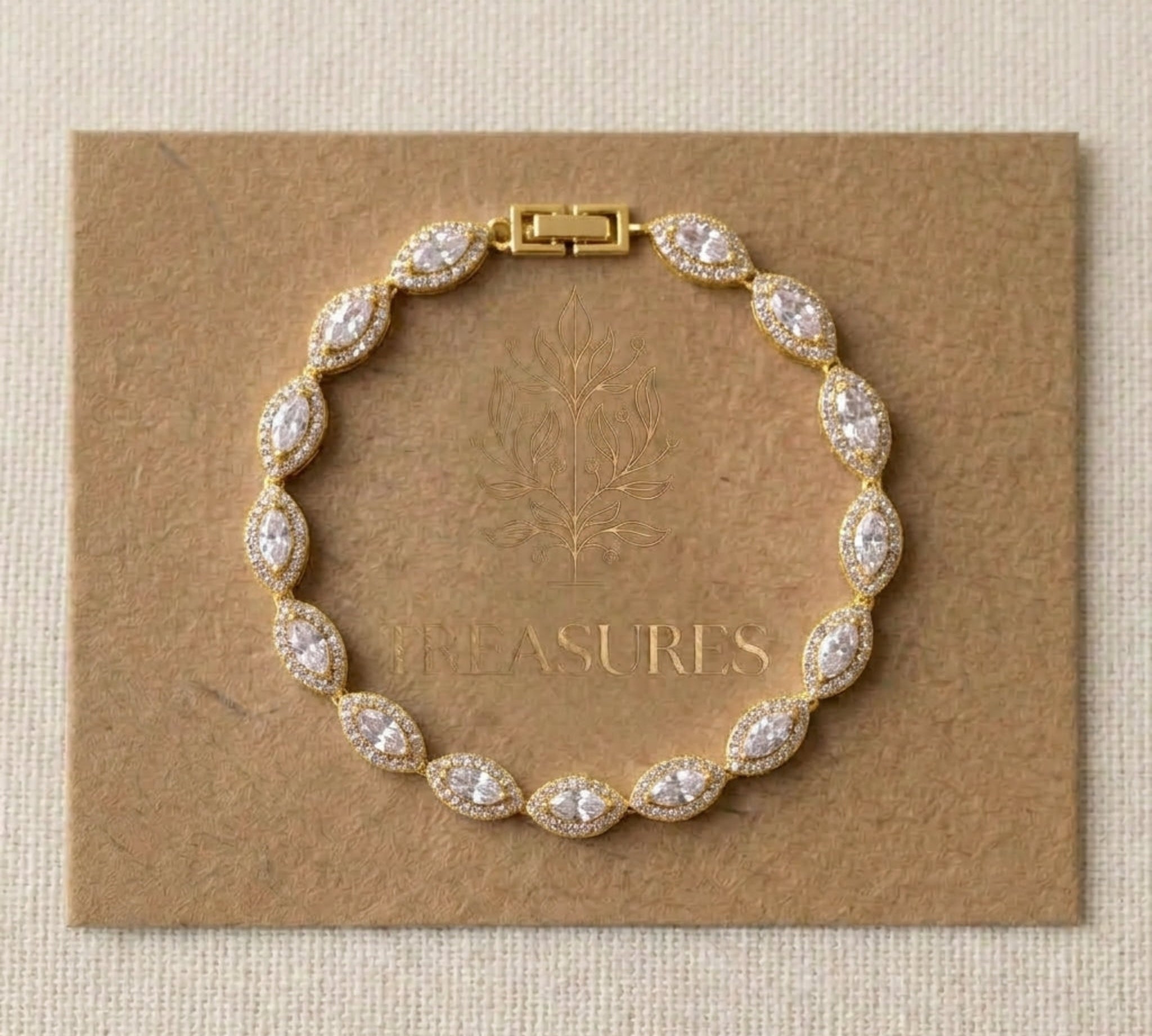 Scarlett Rose Gold CZ Bridal Bracelet - Treasures by Agnes