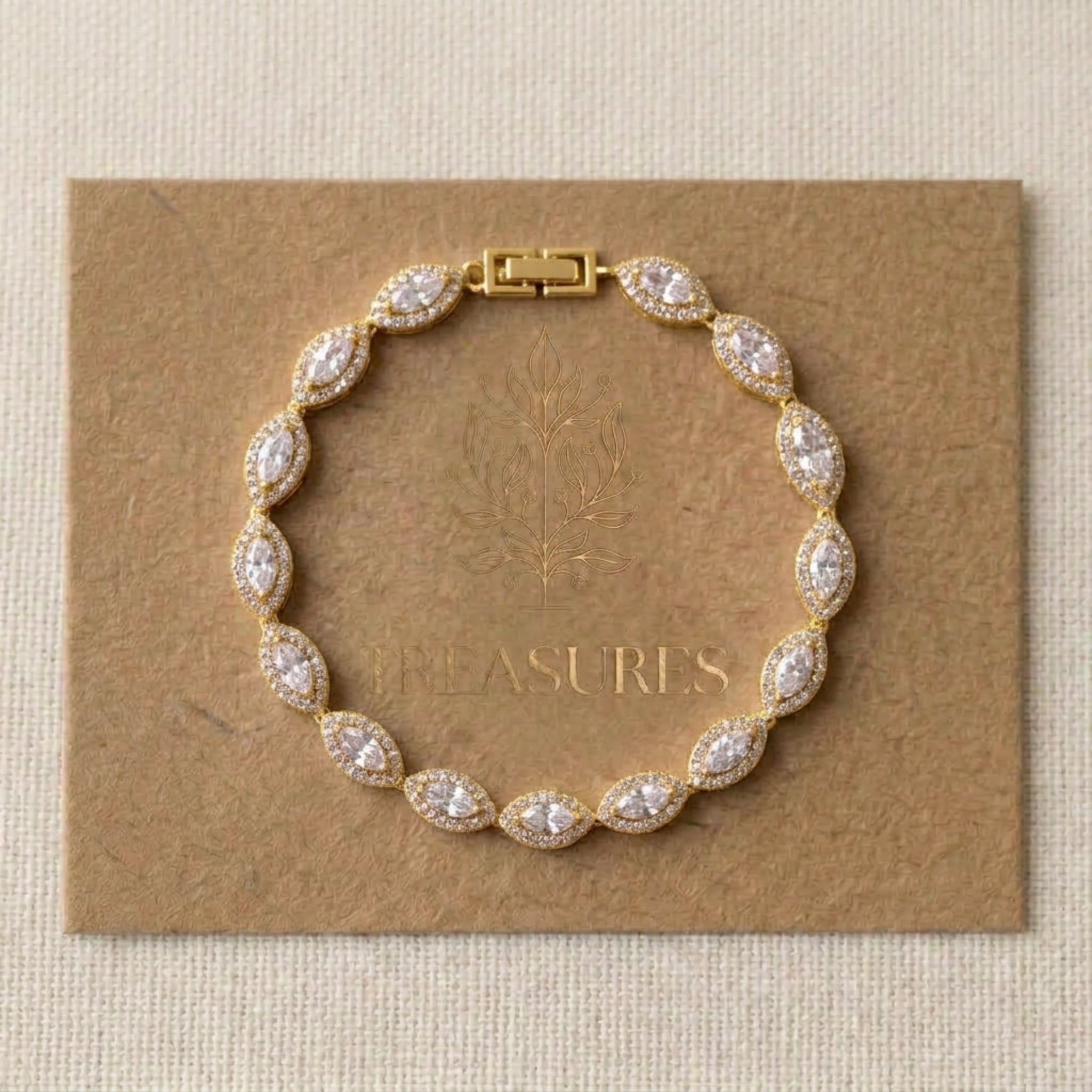 Scarlett Rose Gold CZ Bridal Bracelet - Treasures by Agnes