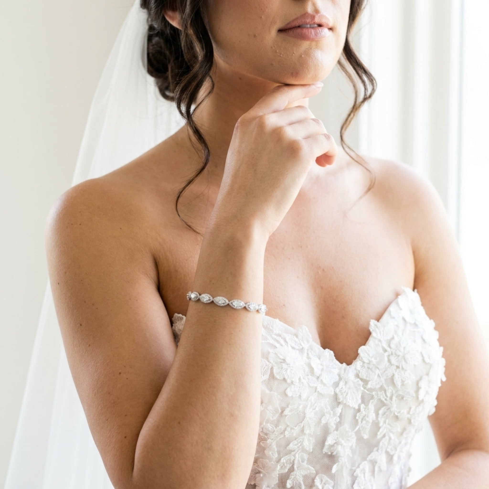Scarlett Rose Gold CZ Bridal Bracelet - Treasures by Agnes