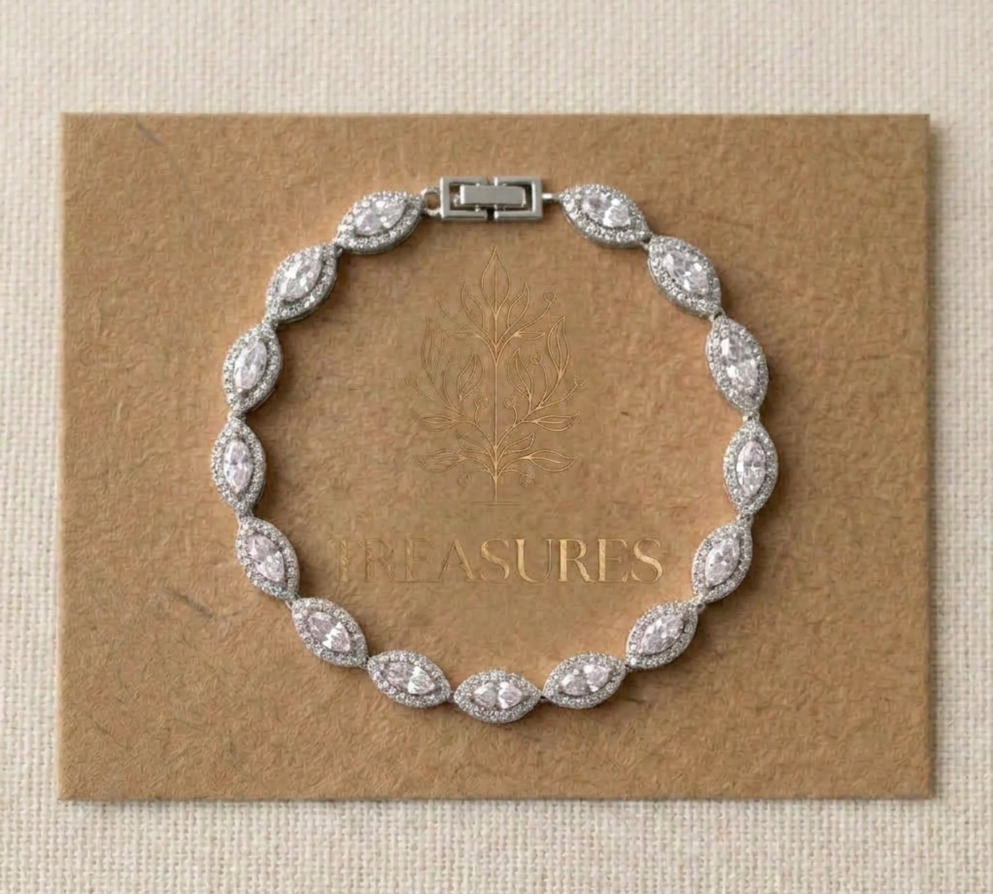Scarlett Rose Gold CZ Bridal Bracelet - Treasures by Agnes