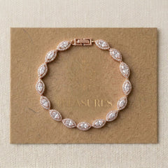 Scarlett Rose Gold CZ Bridal Bracelet - Treasures by Agnes