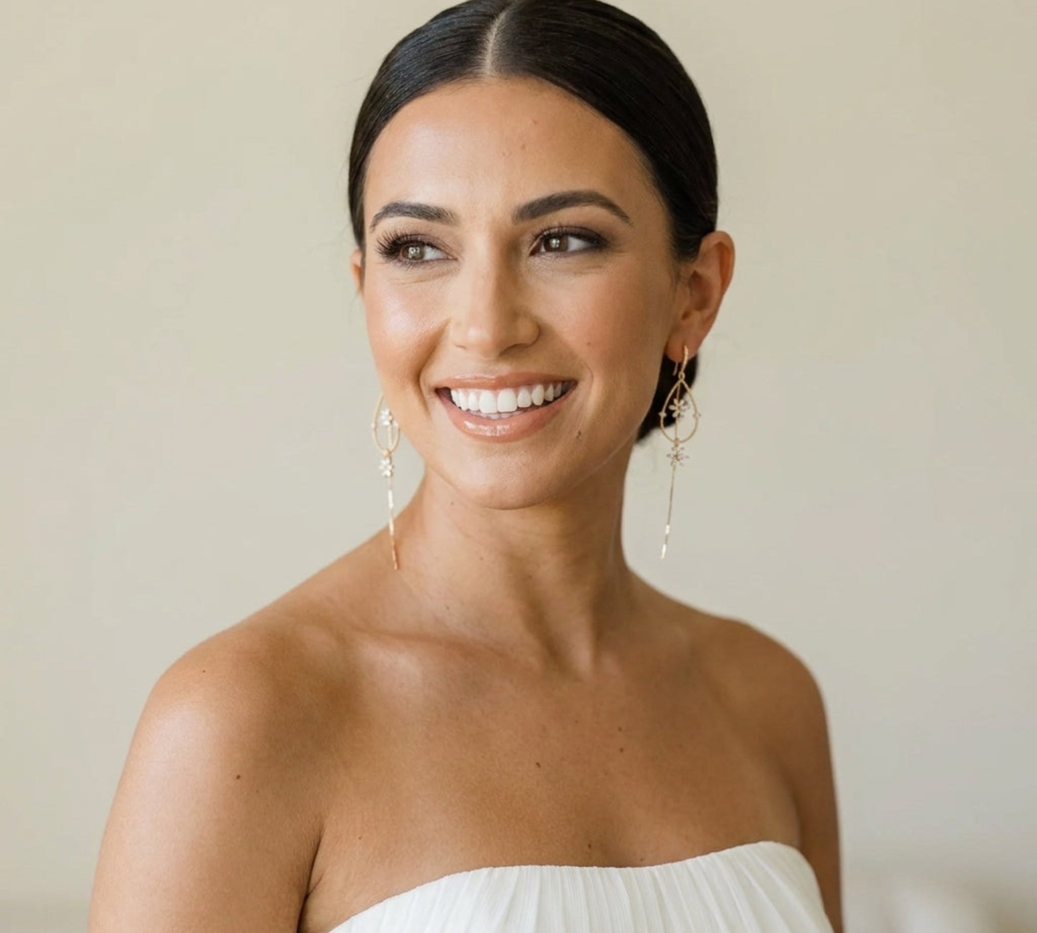 Seraphina Gold CZ Bridal Earrings - Treasures by Agnes