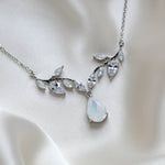 Simple rose gold cubic zirconia bridal necklace - APRILLE - Treasures by Agnes