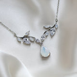 Simple rose gold cubic zirconia bridal necklace - APRILLE - Treasures by Agnes
