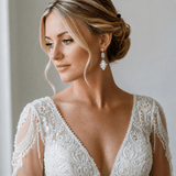 Skylar Earrings – Swarovski Crystal Teardrop Bridal Earrings - Treasures by Agnes