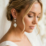 Skylar Earrings – Swarovski Crystal Teardrop Bridal Earrings - Treasures by Agnes