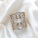 Statement Wedding cuff bracelet with Austrian crystals - RAYNE - Treasures by Agnes