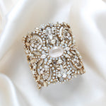 Statement Wedding cuff bracelet with Austrian crystals - RAYNE - Treasures by Agnes