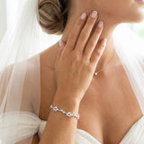 Thalia Rose Gold CZ Bracelet – Marquise Cubic Zirconia Bridal Bracelet - Treasures by Agnes