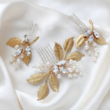 Three piece crystal bridal hair comb set -DAWN - Treasures by Agnes