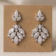 Tiffany Swarovski Crystal Bridal Statement Earrings - Treasures by Agnes
