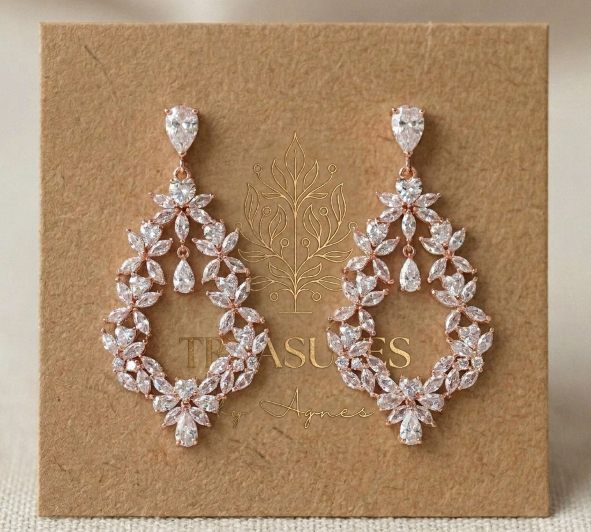 Valerie CZ Bridal Chandelier Earrings - Treasures by Agnes