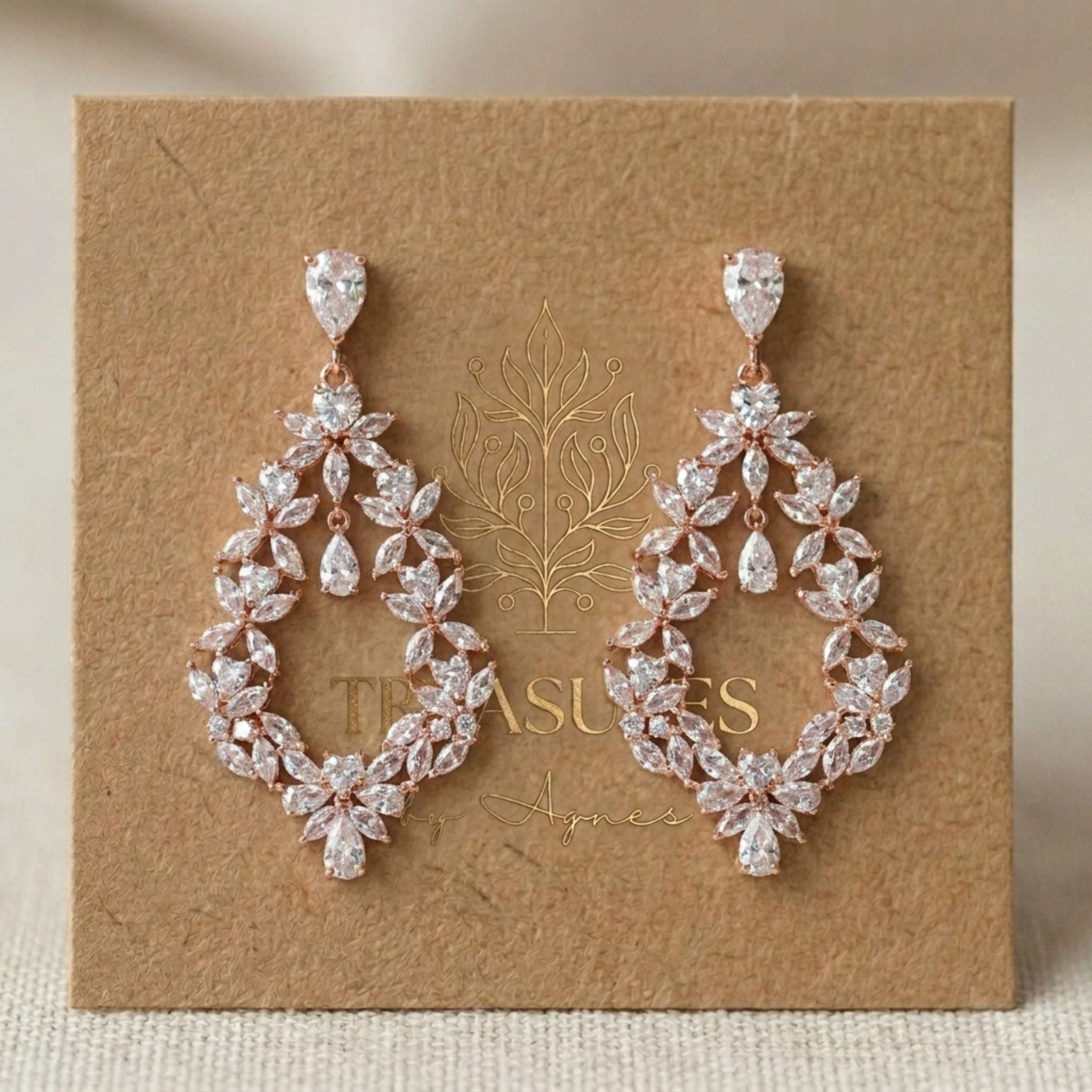 Valerie CZ Bridal Chandelier Earrings - Treasures by Agnes